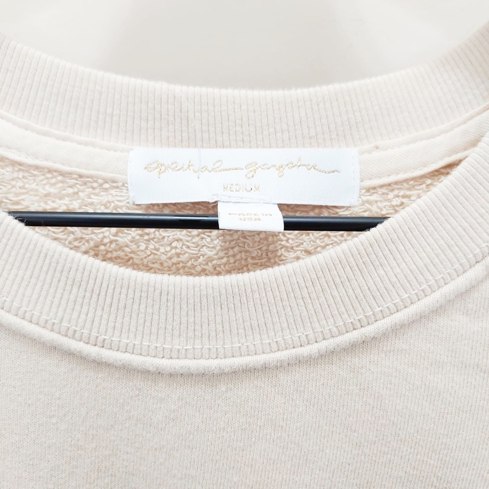 Spiritual Gangster Maya Cut Off Sweatshirt in Beige Size M - Picture 5 of 6